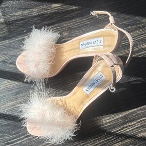 Steve Madden Pink Feathered Heels